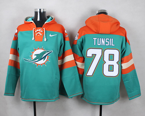 Nike Dolphins #78 Laremy Tunsil Aqua Green Player Pullover NFL Hoodie Nike Dolphins #78 Laremy Tunsil Aqua Green Player Pullover NFL Hoodie