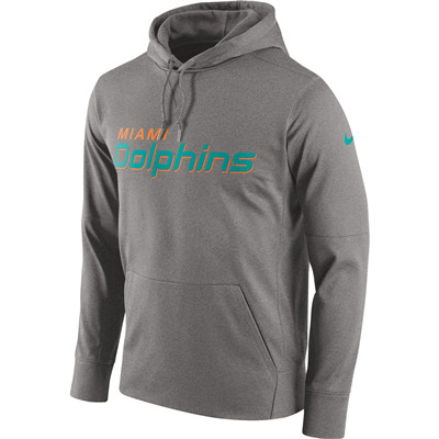 Men's Miami Dolphins Nike Gray Circuit Wordmark Essential Performance Pullover Hoodie Men's Miami Dolphins Nike Gray Circuit Wordmark Essential Performance Pullover Hoodie