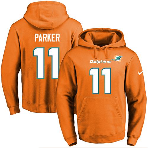 Nike Dolphins #11 DeVante Parker Orange Name & Number Pullover NFL Hoodie Nike Dolphins #11 DeVante Parker Orange Name & Number Pullover NFL Hoodie