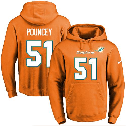 Nike Dolphins #51 Mike Pouncey Orange Name & Number Pullover NFL Hoodie Nike Dolphins #51 Mike Pouncey Orange Name & Number Pullover NFL Hoodie
