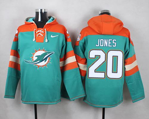 Nike Dolphins #20 Reshad Jones Aqua Green Player Pullover NFL Hoodie Nike Dolphins #20 Reshad Jones Aqua Green Player Pullover NFL Hoodie