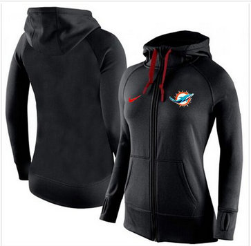 Women Nike Miami Dolphins Full-Zip Performance Hoodie Black Women Nike Miami Dolphins Full-Zip Performance Hoodie Black