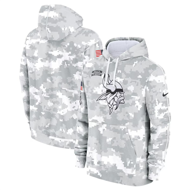 Men's Minnesota Vikings 2024 Arctic Camo Salute To Service Club Fleece Pullover Hoodie Men's Minnesota Vikings 2024 Arctic Camo Salute To Service Club Fleece Pullover Hoodie
