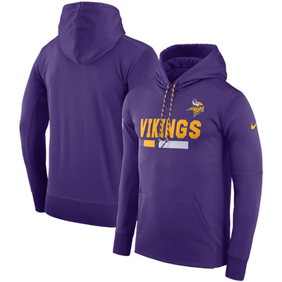 Men's Minnesota Vikings Nike Purple Sideline Team Name Performance Pullover Hoodie Men's Minnesota Vikings Nike Purple Sideline Team Name Performance Pullover Hoodie