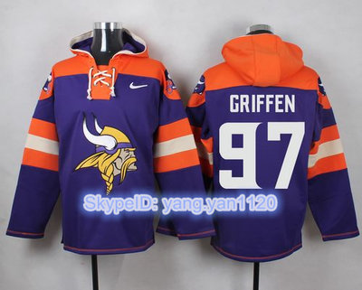Nike Vikings #97 Everson Griffen Purple Player Pullover NFL Hoodie Nike Vikings #97 Everson Griffen Purple Player Pullover NFL Hoodie