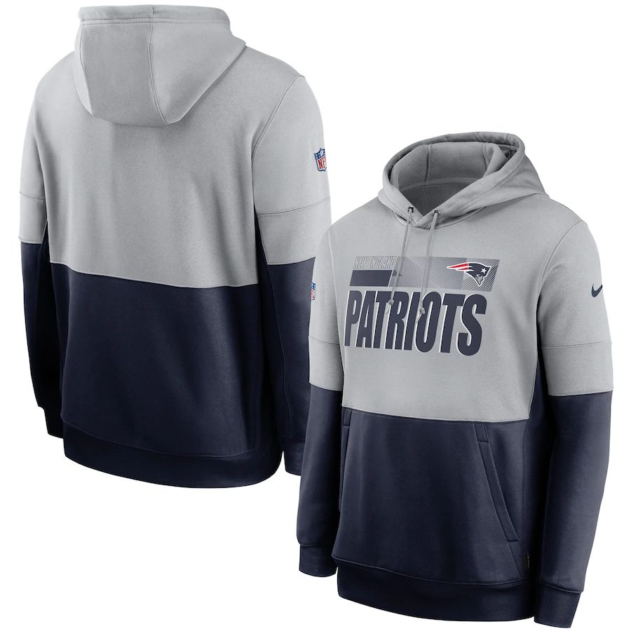 New England Patriots Nike Sideline Impact Lockup Performance Pullover Hoodie Gray Navy New England Patriots Nike Sideline Impact Lockup Performance Pullover Hoodie Gray Navy