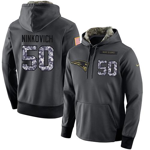 NFL Men's Nike New England Patriots #50 Rob Ninkovich Stitched Black Anthracite Salute to Service Player Performance Hoodie NFL Men's Nike New England Patriots #50 Rob Ninkovich Stitched Black Anthracite Salute to Service Player Performance Hoodie