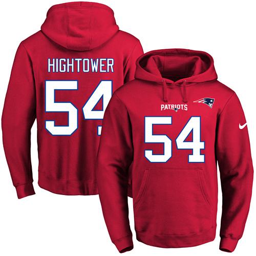 Nike Patriots #54 Dont'a Hightower Red Name & Number Pullover NFL Hoodie Nike Patriots #54 Dont'a Hightower Red Name & Number Pullover NFL Hoodie