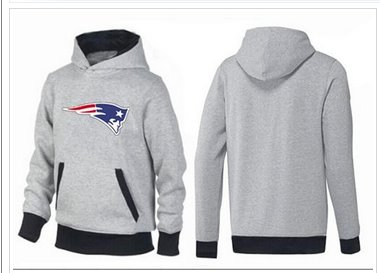 New England Patriots Logo Pullover Hoodie Grey & Black New England Patriots Logo Pullover Hoodie Grey & Black
