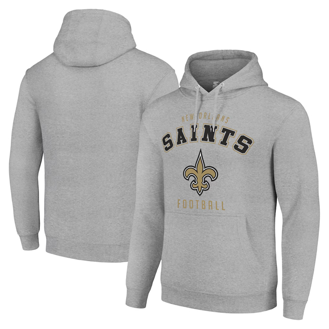 Men's New Orleans Saints Grey Pullover Hoodie Men's New Orleans Saints Grey Pullover Hoodie