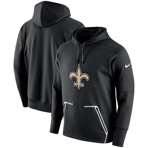 Men's New Orleans Saints Nike Black Champ Drive Vapor Speed Pullover Hoodie Men's New Orleans Saints Nike Black Champ Drive Vapor Speed Pullover Hoodie