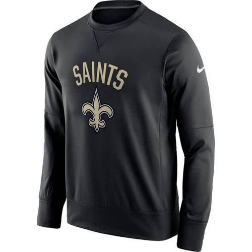 Men's New Orleans Saints Nike Black Sideline Circuit Performance Sweatshirt Men's New Orleans Saints Nike Black Sideline Circuit Performance Sweatshirt