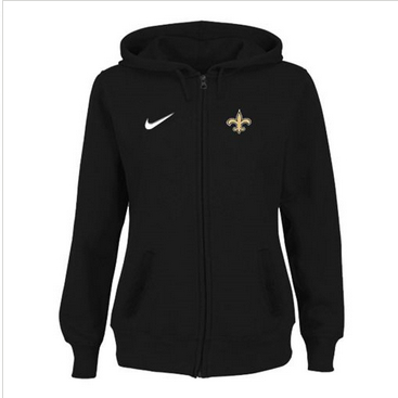 Women New Orleans Saints Stadium Rally Full Zip Hoodie Black Women New Orleans Saints Stadium Rally Full Zip Hoodie Black