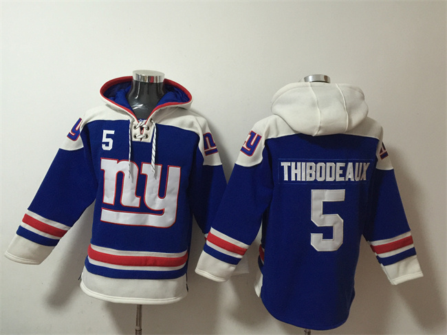 Men's New York Giants #5 Kayvon Thibodeaux Blue Ageless Must-Have Lace-Up Pullover Hoodie Men's New York Giants #5 Kayvon Thibodeaux Blue Ageless Must-Have Lace-Up Pullover Hoodie