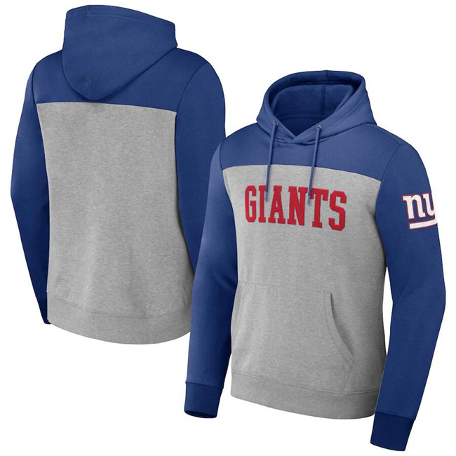 Men's New York Giants X Darius Rucker Collection Heather Gray Color Blocked Pullover Hoodie Men's New York Giants X Darius Rucker Collection Heather Gray Color Blocked Pullover Hoodie