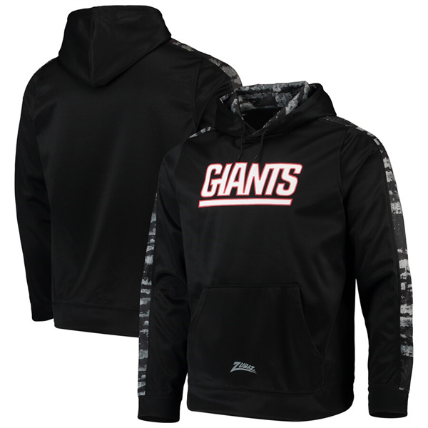 Men's New York Giants Zubaz Black Tonal Oxide Pullover Hoodie Men's New York Giants Zubaz Black Tonal Oxide Pullover Hoodie