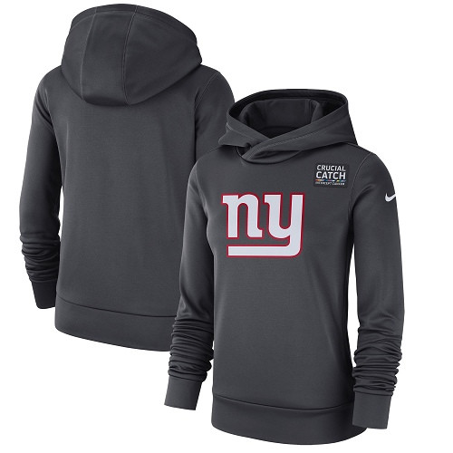 NFL Women's New York Giants Nike Anthracite Crucial Catch Performance Pullover Hoodie NFL Women's New York Giants Nike Anthracite Crucial Catch Performance Pullover Hoodie
