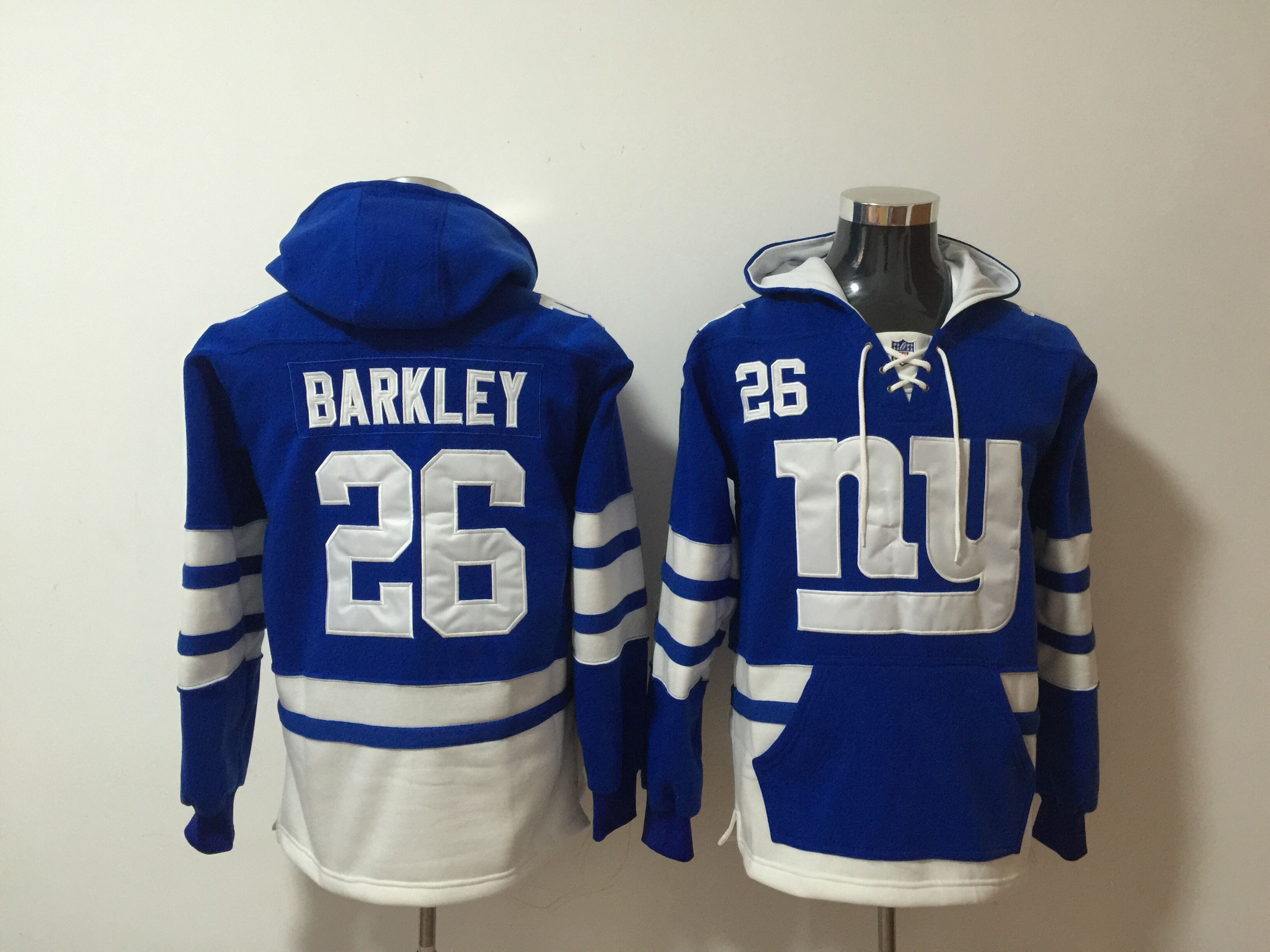 Nike Giants 26 Saquon Barkley Royal All Stitched Hooded Sweatshirt Nike Giants 26 Saquon Barkley Royal All Stitched Hooded Sweatshirt