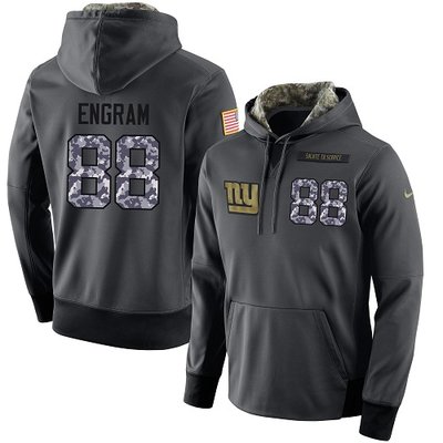 Nike Giants #88 Evan Engram Stitched Black Men's Anthracite Salute to Service Player Performance Hoodie