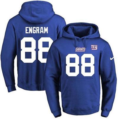 Nike Giants #88 Evan Engram Royal Blue Men's Name & Number Pullover NFL Hoodie