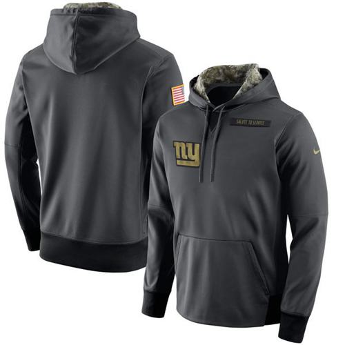 Men's New York Giants Nike Anthracite Salute to Service Player Performance Hoodie Men's New York Giants Nike Anthracite Salute to Service Player Performance Hoodie