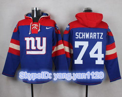 Nike Giants #74 Geoff Schwartz Royal Blue Player Pullover NFL Hoodie Nike Giants #74 Geoff Schwartz Royal Blue Player Pullover NFL Hoodie