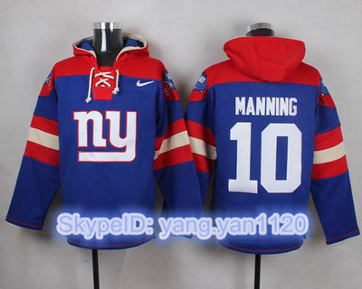 Nike Giants #10 Eli Manning Royal Blue Player Pullover NFL Hoodie Nike Giants #10 Eli Manning Royal Blue Player Pullover NFL Hoodie