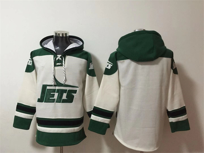 Men's New York Jets Blank White Ageless Must-Have Lace-Up Pullover Hoodie Men's New York Jets Blank White Ageless Must-Have Lace-Up Pullover Hoodie