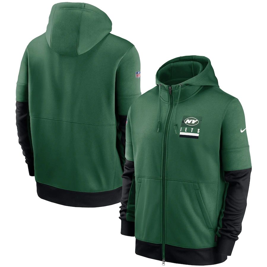 New York Jets Nike Sideline Impact Lockup Performance Full-Zip Hoodie Green New York Jets Nike Sideline Impact Lockup Performance Full-Zip Hoodie Green