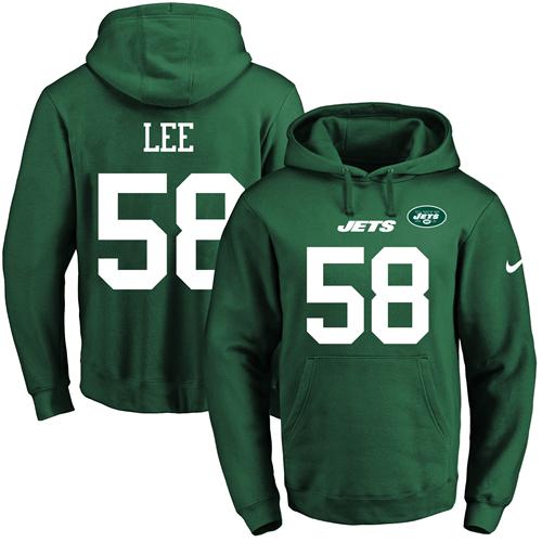 Nike Jets #58 Darron Lee Green Name & Number Pullover NFL Hoodie Nike Jets #58 Darron Lee Green Name & Number Pullover NFL Hoodie