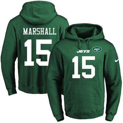 Nike Jets #15 Brandon Marshall Green Name & Number Pullover NFL Hoodie Nike Jets #15 Brandon Marshall Green Name & Number Pullover NFL Hoodie