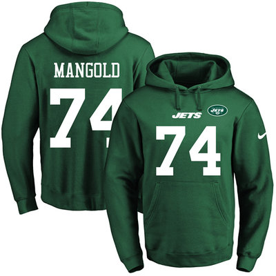Nike Jets #74 Nick Mangold Green Name & Number Pullover NFL Hoodie Nike Jets #74 Nick Mangold Green Name & Number Pullover NFL Hoodie