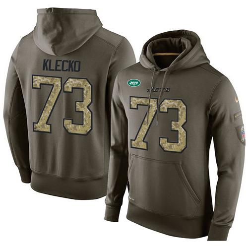 NFL Men's Nike New York Jets #73 Joe Klecko Stitched Green Olive Salute To Service KO Performance Hoodie NFL Men's Nike New York Jets #73 Joe Klecko Stitched Green Olive Salute To Service KO Performance Hoodie