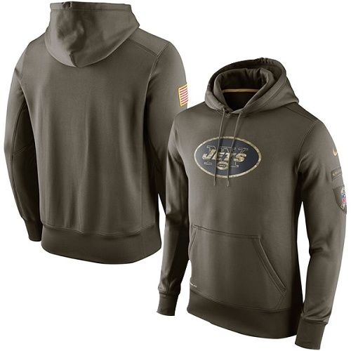 Men's New York Jets Nike Olive Salute To Service KO Performance Hoodie Men's New York Jets Nike Olive Salute To Service KO Performance Hoodie