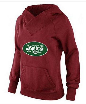Women's New York Jets Logo Pullover Hoodie Red Women's New York Jets Logo Pullover Hoodie Red