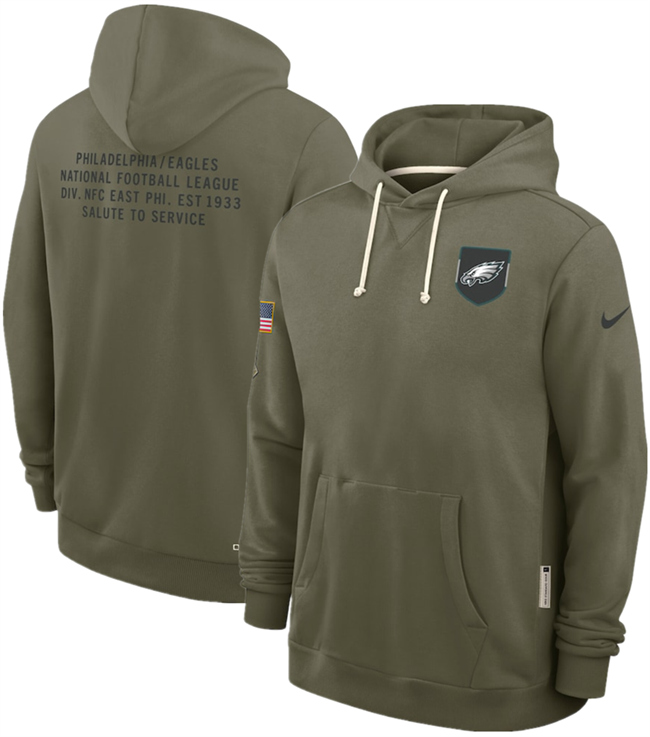 Men's Philadelphia Eagles Olive 2025 Salute to Service Pullover Hoodie Men's Philadelphia Eagles Olive 2025 Salute to Service Pullover Hoodie