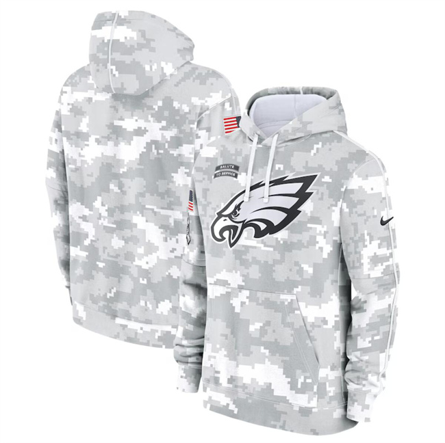 Men's Philadelphia Eagles 2024 Arctic Camo Salute To Service Club Fleece Pullover Hoodie Men's Philadelphia Eagles 2024 Arctic Camo Salute To Service Club Fleece Pullover Hoodie