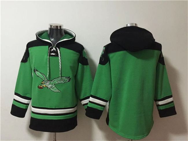 Men's Philadelphia Eagles Blank Green Ageless Must-Have Lace-Up Pullover Hoodie Men's Philadelphia Eagles Blank Green Ageless Must-Have Lace-Up Pullover Hoodie