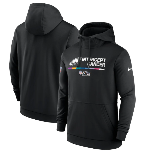 Men's Philadelphia Eagles 2022 Black Crucial Catch Therma Performance Pullover Hoodie Men's Philadelphia Eagles 2022 Black Crucial Catch Therma Performance Pullover Hoodie