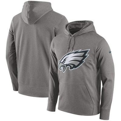 Men's Philadelphia Eagles Nike Heathered Gray Performance Circuit Logo Essential Hoodie Men's Philadelphia Eagles Nike Heathered Gray Performance Circuit Logo Essential Hoodie
