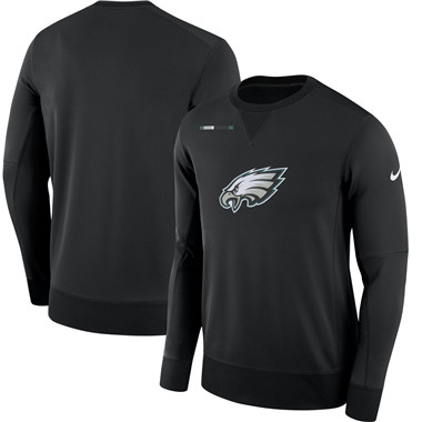 Men's Philadelphia Eagles Nike Black Sideline Team Logo Performance Sweatshirt Men's Philadelphia Eagles Nike Black Sideline Team Logo Performance Sweatshirt