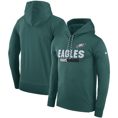 Men's Philadelphia Eagles Nike Green Sideline Team Name Performance Pullover Hoodie Men's Philadelphia Eagles Nike Green Sideline Team Name Performance Pullover Hoodie
