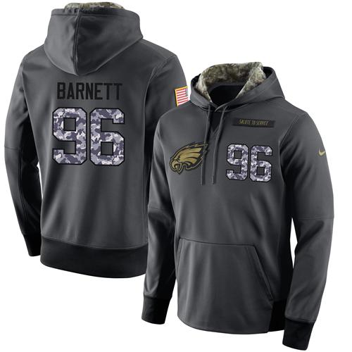 NFL Men's Nike Philadelphia Eagles #96 Derek Barnett Stitched Black Anthracite Salute to Service Player Performance Hoodie NFL Men's Nike Philadelphia Eagles #96 Derek Barnett Stitched Black Anthracite Salute to Service Player Performance Hoodie