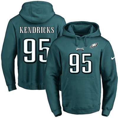 Nike Eagles #95 Mychal Kendricks Midnight Green Name & Number Pullover NFL Hoodie Nike Eagles #95 Mychal Kendricks Midnight Green Name & Number Pullover NFL Hoodie