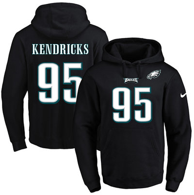 Nike Eagles #95 Mychal Kendricks Black Name & Number Pullover NFL Hoodie Nike Eagles #95 Mychal Kendricks Black Name & Number Pullover NFL Hoodie