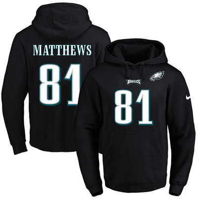 Nike Eagles #81 Jordan Matthews Black Name & Number Pullover NFL Hoodie Nike Eagles #81 Jordan Matthews Black Name & Number Pullover NFL Hoodie