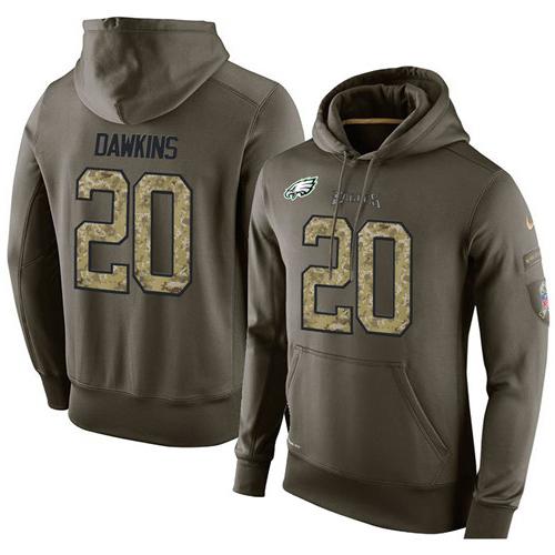 NFL Men's Nike Philadelphia Eagles #20 Brian Dawkins Stitched Green Olive Salute To Service KO Performance Hoodie NFL Men's Nike Philadelphia Eagles #20 Brian Dawkins Stitched Green Olive Salute To Service KO Performance Hoodie