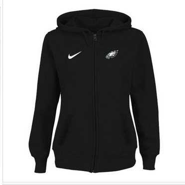 Women Philadelphia Eagles Stadium Rally Full Zip Hoodie Black Women Philadelphia Eagles Stadium Rally Full Zip Hoodie Black