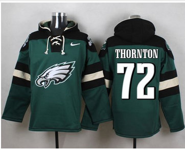 Nike Philadelphia Eagles #72 Cedric Thornton Midnight Green Player Pullover NFL Hoodie Nike Philadelphia Eagles #72 Cedric Thornton Midnight Green Player Pullover NFL Hoodie