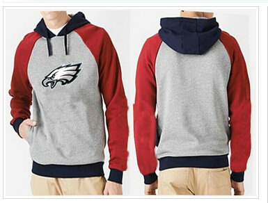 Philadelphia Eagles Logo Pullover Hoodie Grey & Red Philadelphia Eagles Logo Pullover Hoodie Grey & Red